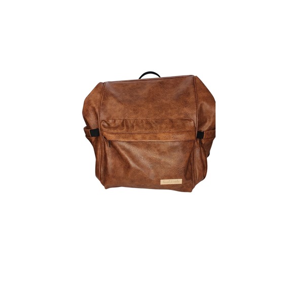 Hannah & Sophie Backpack/Baby Soho Traverse Brown Leather Satchel - Small Wear - Picture 1 of 14